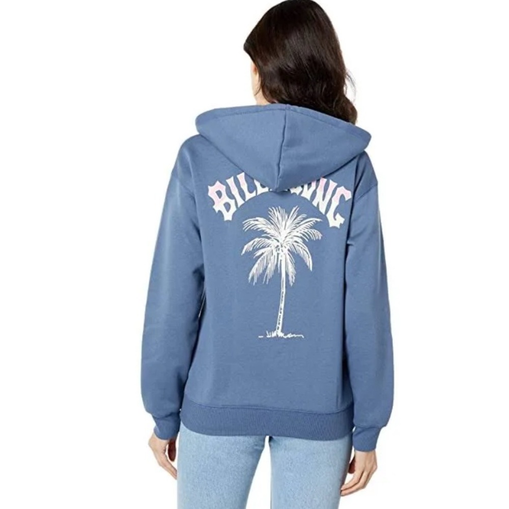 Billabong Blue Hoodie with White Palm Design
